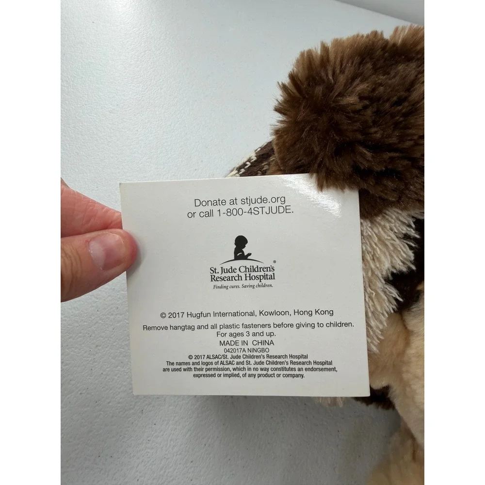 Hugfun St Jude Aiden Puppy Dog Plush Winter Hat Scarf 2017 Holiday Tan Brown 12